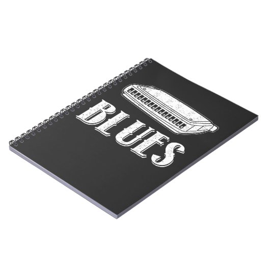 Blues-Harmonika-Geschenk - Retro Grafik Notizblock (Linke Seite)