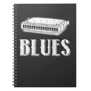 Blues-Harmonika-Geschenk - Retro Grafik Notizblock