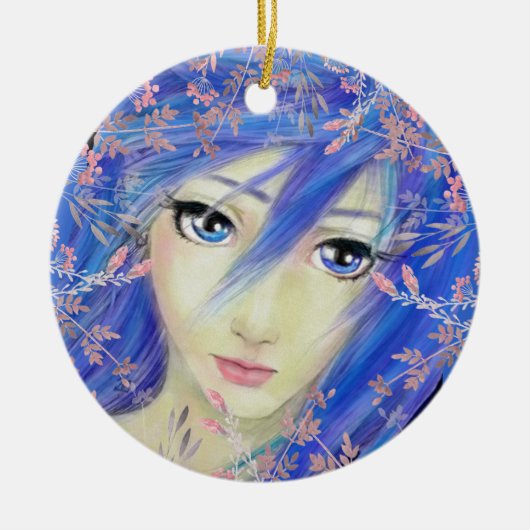 Blues hat es Original Anime Girl Keramik Ornament (Vorne)
