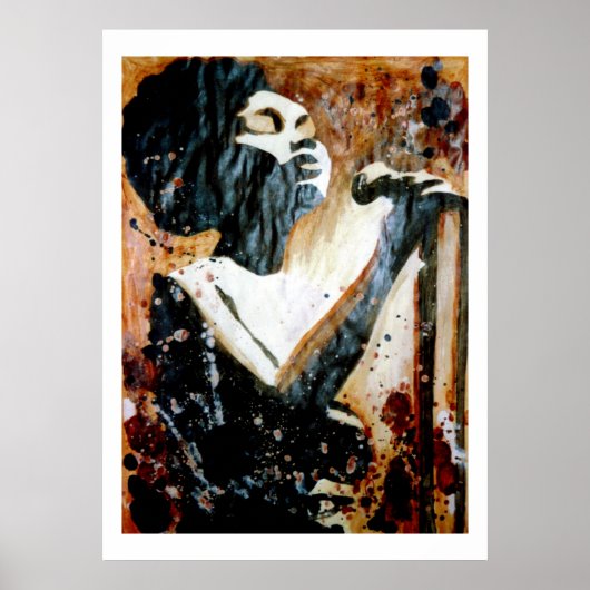 Blues in braunem Großplakat Poster (Vorne)