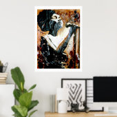 Blues in braunem Großplakat Poster (Heimbüro)