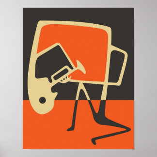 Blues & Jazz Saxophon Abstrakt Art Poster