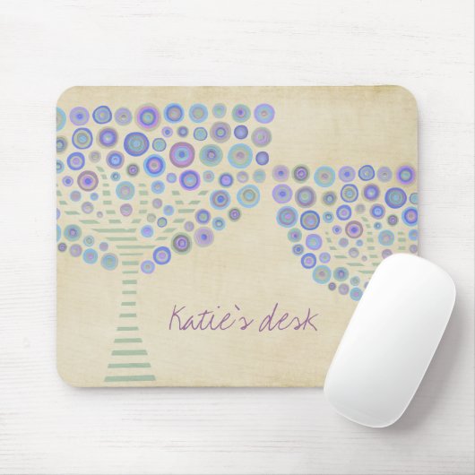 Blues-Kreis-Baum-persönlicher Schreibtisch-Name Mousepad (Mit Mouse)