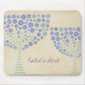 Blues-Kreis-Baum-persönlicher Schreibtisch-Name Mousepad (Vorne)