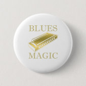 Blues Magic Instrument Harmonica Music Sound Gift Button (Vorderseite)
