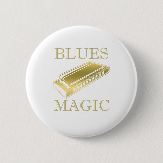 Blues Magic Instrument Harmonica Music Sound Gift Button (Vorderseite)
