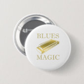 Blues Magic Instrument Harmonica Music Sound Gift Button (Vorne & Hinten)