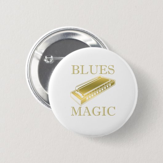 Blues Magic Instrument Harmonica Music Sound Gift Button (Vorne & Hinten)