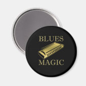 Blues Magic Instrument Harmonica Music Sound Gift Magnet (Vorderseite/Rückseite)