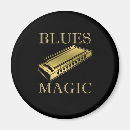 Blues Magic Instrument Harmonica Music Sound Gift Magnet (Vorne)