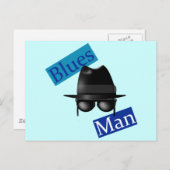 Blues Man Postkarte (Vorne/Hinten)