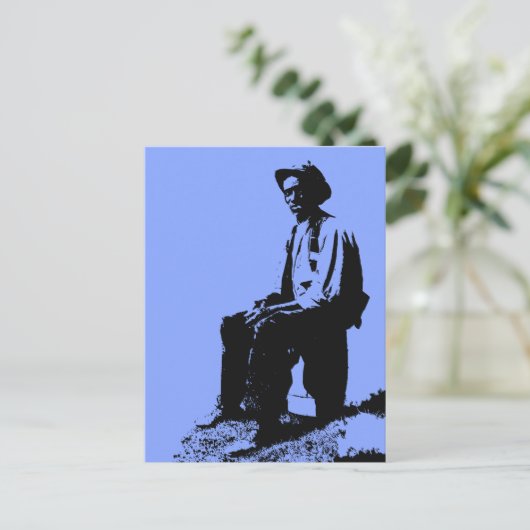 Blues Man Postkarte (Stehend Vorderseite)