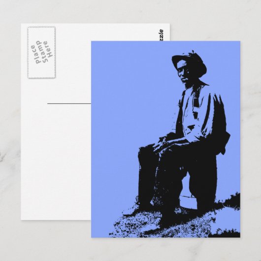 Blues Man Postkarte (Vorne/Hinten)