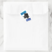 Blues Man Runder Aufkleber (Tasche)