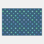 Blues mit Punkten Ergänzendes Set von 3 Gruppen Geschenkpapier Set (Vorderseite 3)