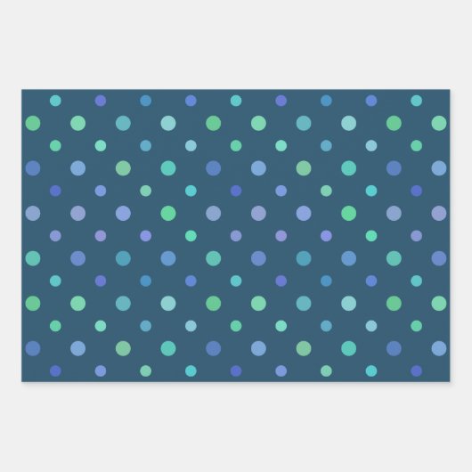 Blues mit Punkten Ergänzendes Set von 3 Gruppen Geschenkpapier Set (Vorderseite 3)