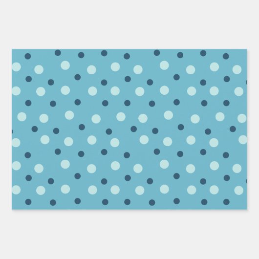 Blues mit Punkten Ergänzendes Set von 3 Gruppen Geschenkpapier Set (Vorderseite 2)