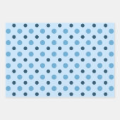 Blues mit Punkten Ergänzendes Set von 3 Gruppen Geschenkpapier Set (Vorderseite)