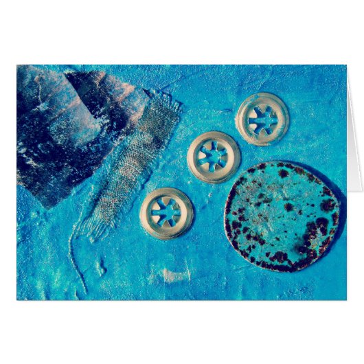 Blues Mixed Media Collage (Vorderseite (Horizontal))