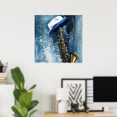 Blues Mused AI Fantasy Digital Art Print Jazz Poster (Heimbüro)