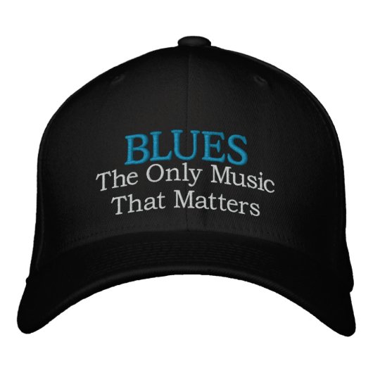 Blues Music bestickte Cap Bestickte Kappe (Vorderseite)