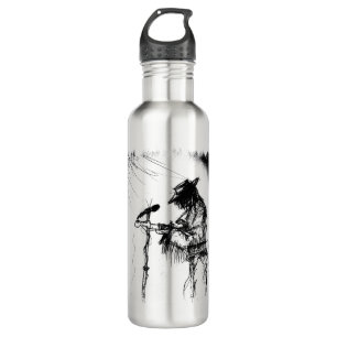 Blues Music Guitar Player und Band auf Bühne Edelstahlflasche