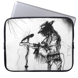 Blues Music Guitar Player und Band auf Bühne Laptopschutzhülle