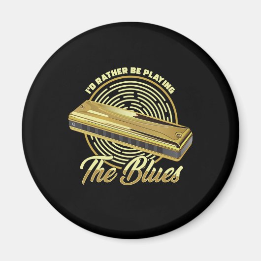 Blues Music Instrument Harmonica Geschenk Magnet (Vorne)