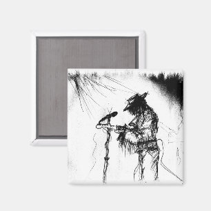 Blues Music Live Band Gitarren Skizze Kunst Magnet