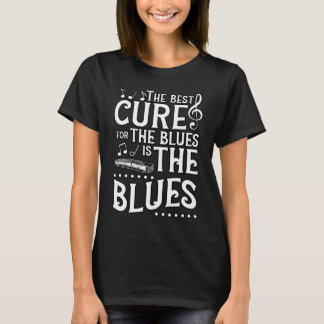 Blues Music Player Ästhetische Mundorgel Harmo T-Shirt