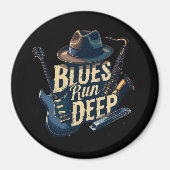 Blues Music Retro Aesthetic Vintag Jazz Magnet (Vorne)