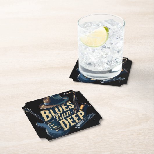 Blues Music Retro Aesthetic Vintag Jazz Untersetzer (Vor Ort)