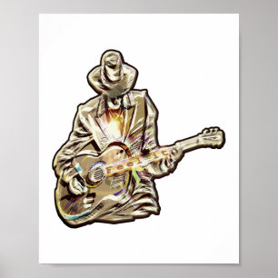 Blues Musician - Feel the music    Poster