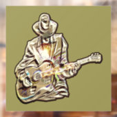 Blues Musician - Fühlen Sie die Musik Fensteraufkleber (Blatt 2)