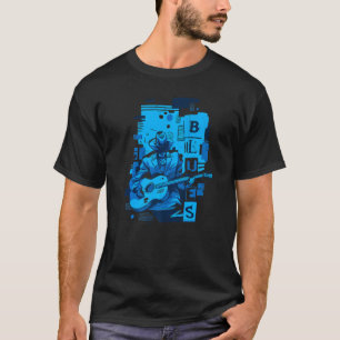 Blues-Musik-Grafik von Bluesmusiker und Gitarre T-Shirt