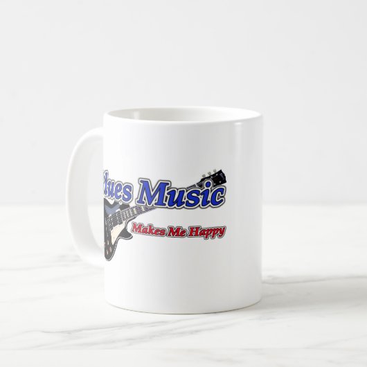 Blues-Musik-Tasse Kaffeetasse (Vorderseite Links)