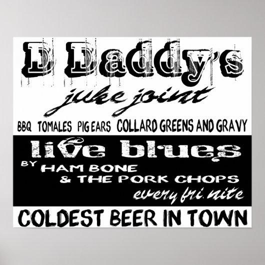 Blues-Musikposter für Vintage Werbung Poster (Vorne)