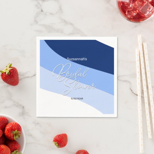 Blues Navy Carolina Robins Egg Horizontal Streams Serviette (Beispiel)