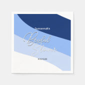 Blues Navy Carolina Robins Egg Horizontal Streams Serviette (Vorderseite)