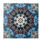 Blues Oktagon Kaleidoskop Fliese (Vorderseite)