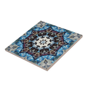 Blues Oktagon Kaleidoskop Fliese