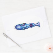 Blues Ovaler Aufkleber (Umschlag)