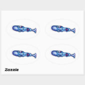 Blues Ovaler Aufkleber (Blatt)