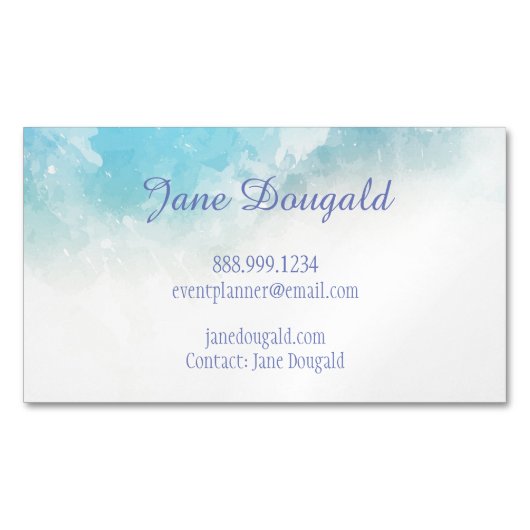 Blues Pastell im Wasser Pink Custom Business Card Magnetische Visitenkarte (Vorderseite)
