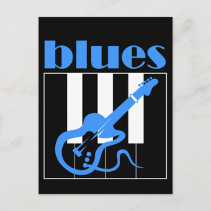 Blues Piano und Gitarre Postkarte