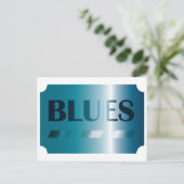 Blues Postkarte (blau) (Stehend Vorderseite)