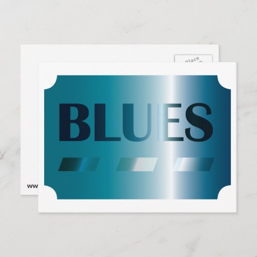 Blues Postkarte (blau) (Vorne/Hinten)