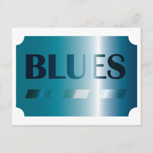 Blues Postkarte (blau)