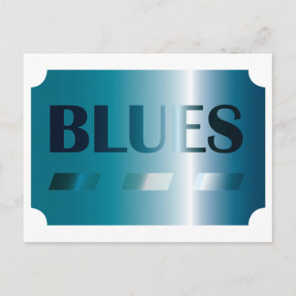Blues Postkarte (blau)