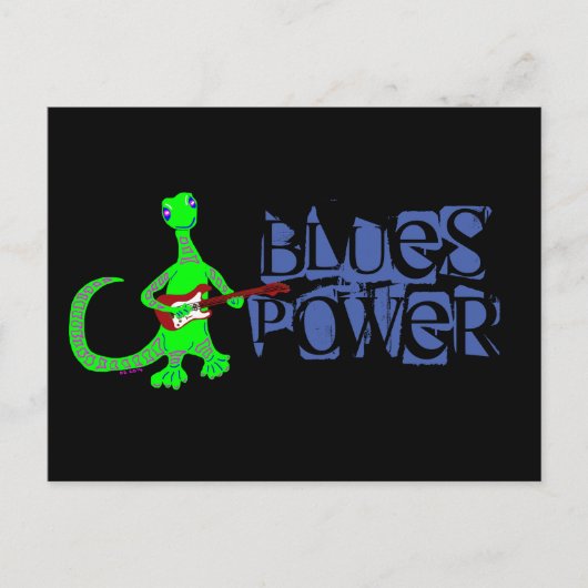 Blues Power Lizard Guitar Player Postcard Postkarte (Vorderseite)